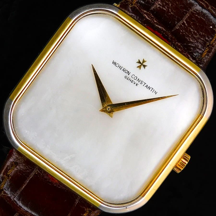 VACHERON CONSTANTIN VINTAGE MODELS WIDE SqUARE 18K WhHITE & Yellow BimetalETAL CAL.1015 Sheel gloss Dial
