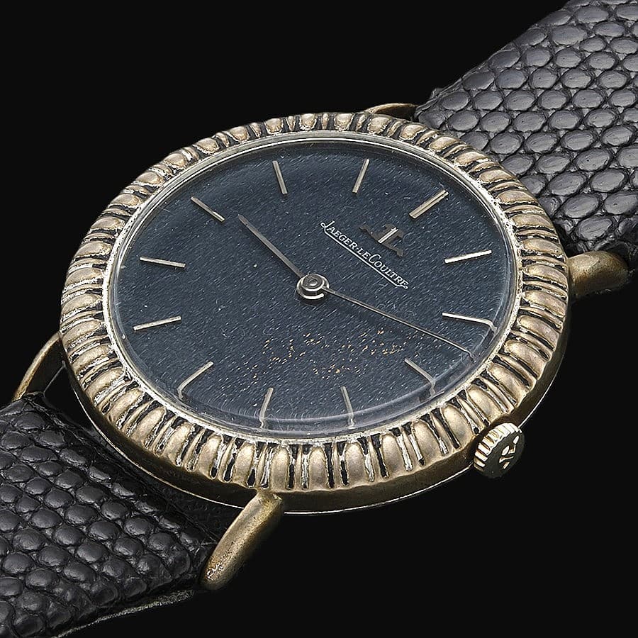 JAEGER-LECOULTRE VINTAGE MODEL 800 Solid Silver "Round" Engraving Giometric Finished Bezel Ref.9033