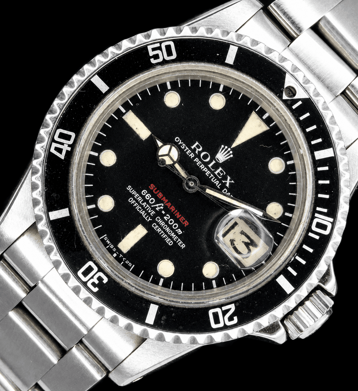 ROLEX SUBMARINER Oyster perpetual date Ref.1680 Red Submariner Mark.4 Feet First
