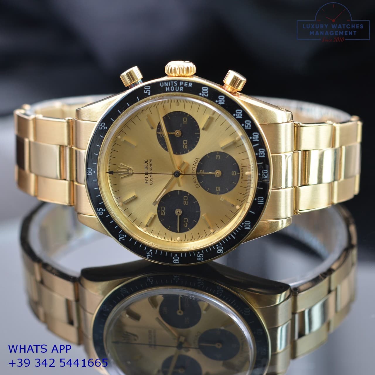 ROLEX DAYTONA Cosmograph 6241 champagne dial gold 18KT Full Set TOP Condition 1968’s