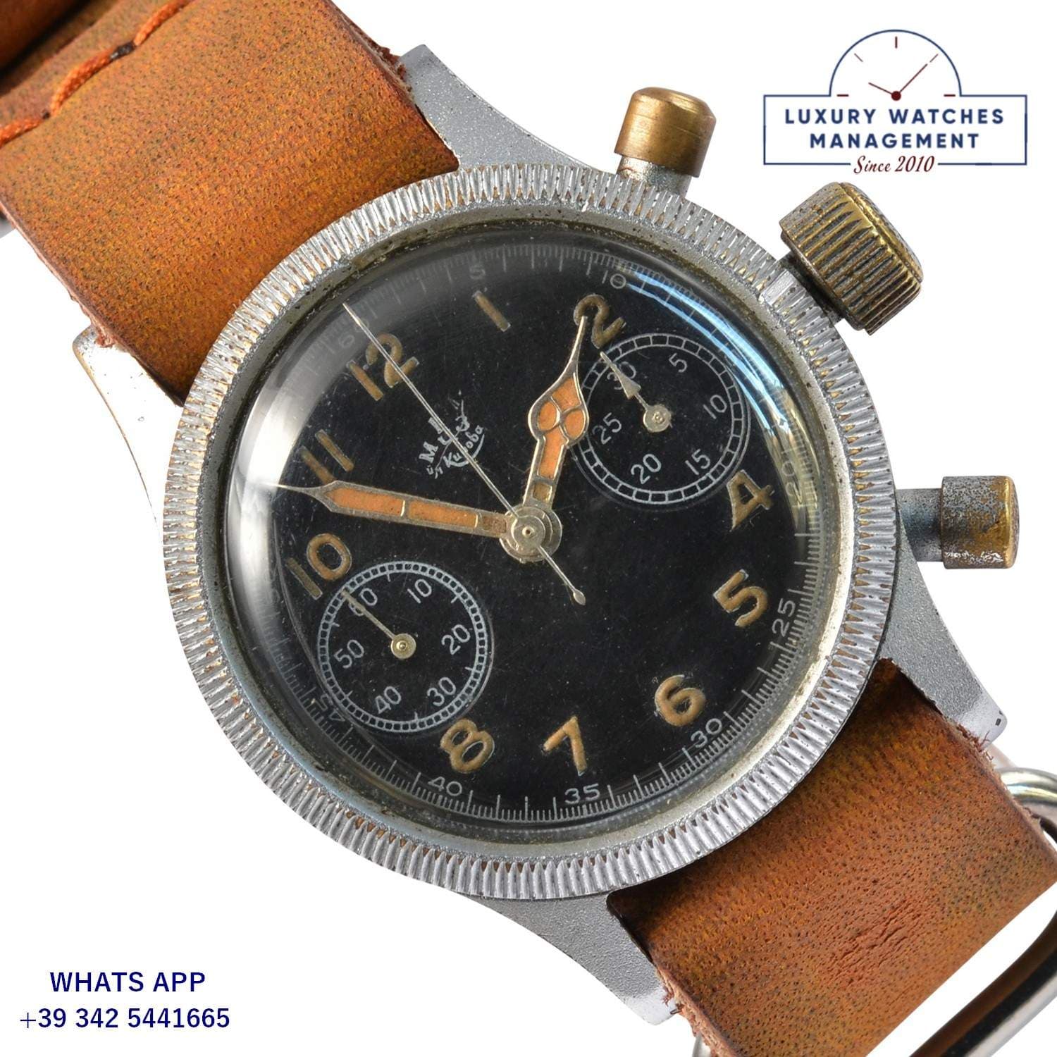 TUTIMA VINTAGE MODEL TUTIMA - GLASHÜTTE Urofa 59 - 1МЧЗ Sovietic Military Chronograph 1945