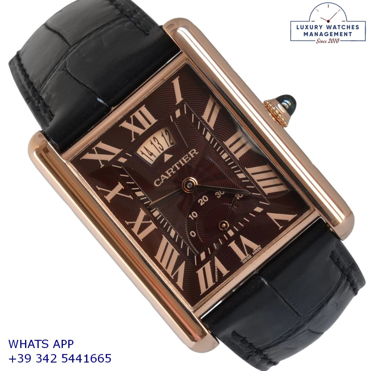 CARTIER TANK Tank W1560002 Louis Cartier 30MM brown dial pink gold 18KT