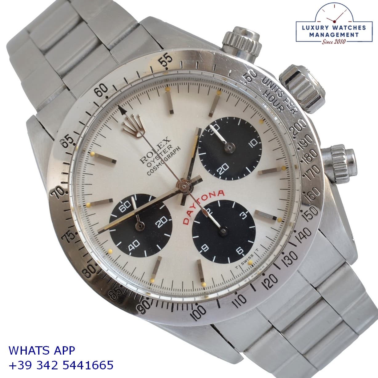 ROLEX DAYTONA Cosmograph 6265 silver dial Big Red Daytona Full Set 1976