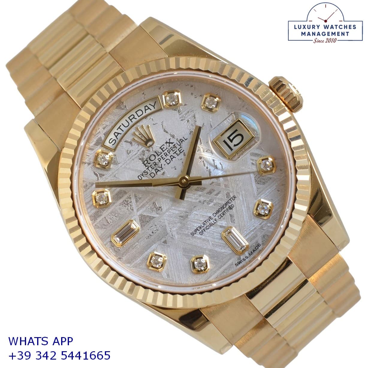 ROLEX DAY-ＤＡＴＥ Day-Date 118238 President Factory Meteorite diamonds dial Full Set Lik