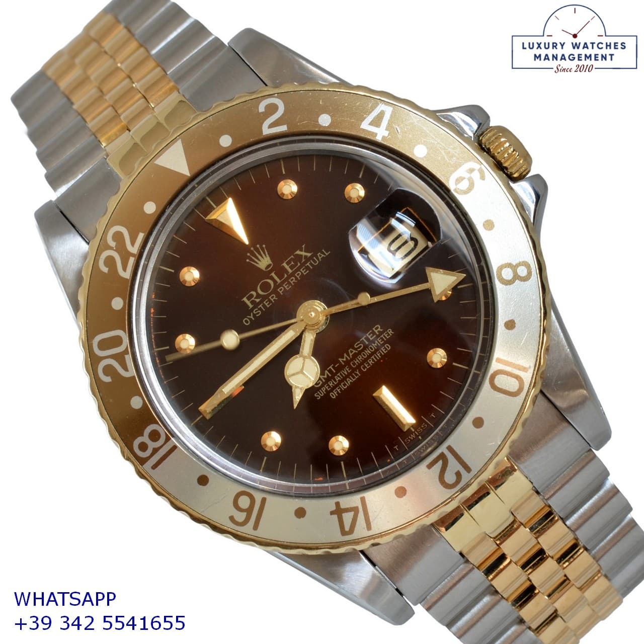 ROLEX GMT-MASTER GMT Master 16753 Brown Tiger Eye Nipple Full Set 1982 TOP Condition