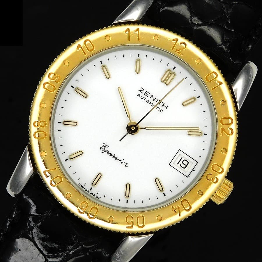 ZENITH OTHER Epervier Ref.19.130.492 18k solid gold roating bezel & ss Cal.49.2