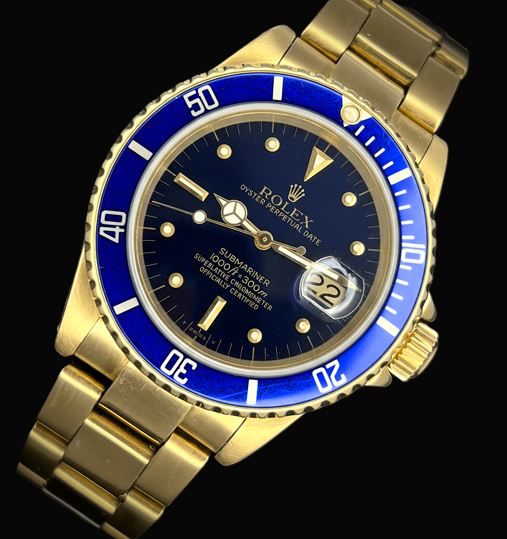 ROLEX SUBMARINER BLUE SUBMRINER Ref.16808 1984's Nipple Blue glossy Dial