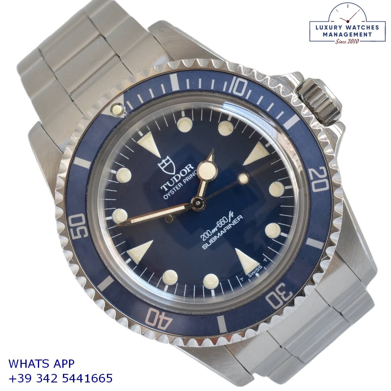 TUDOR SUBMARINER Submariner No Date 94010 Lollipop blue dial Full Set 1988’s