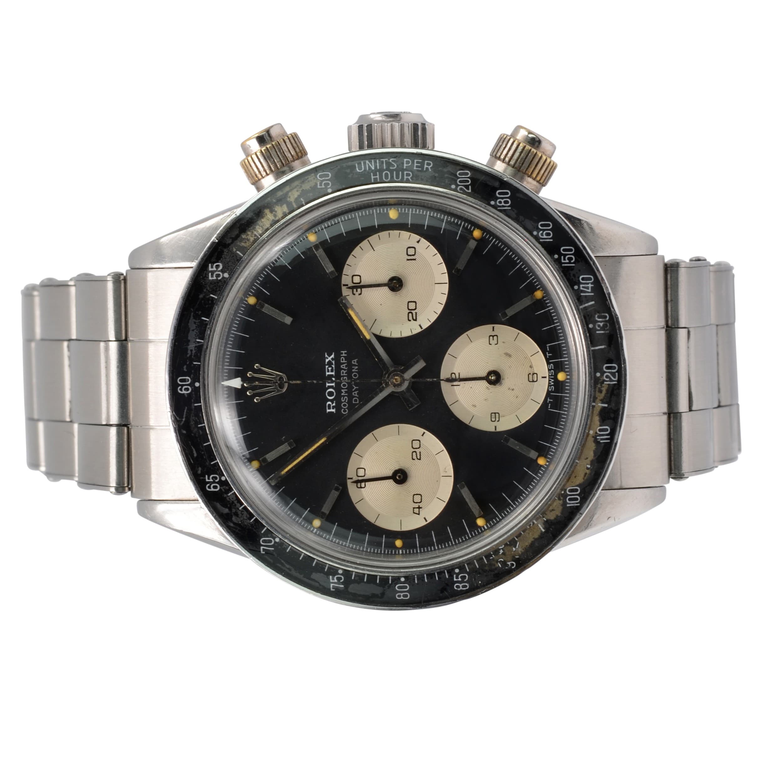 ROLEX DAYTONA Cosmograph 6240 MK1 Millerighe black dial with Expertise Full Set 1966