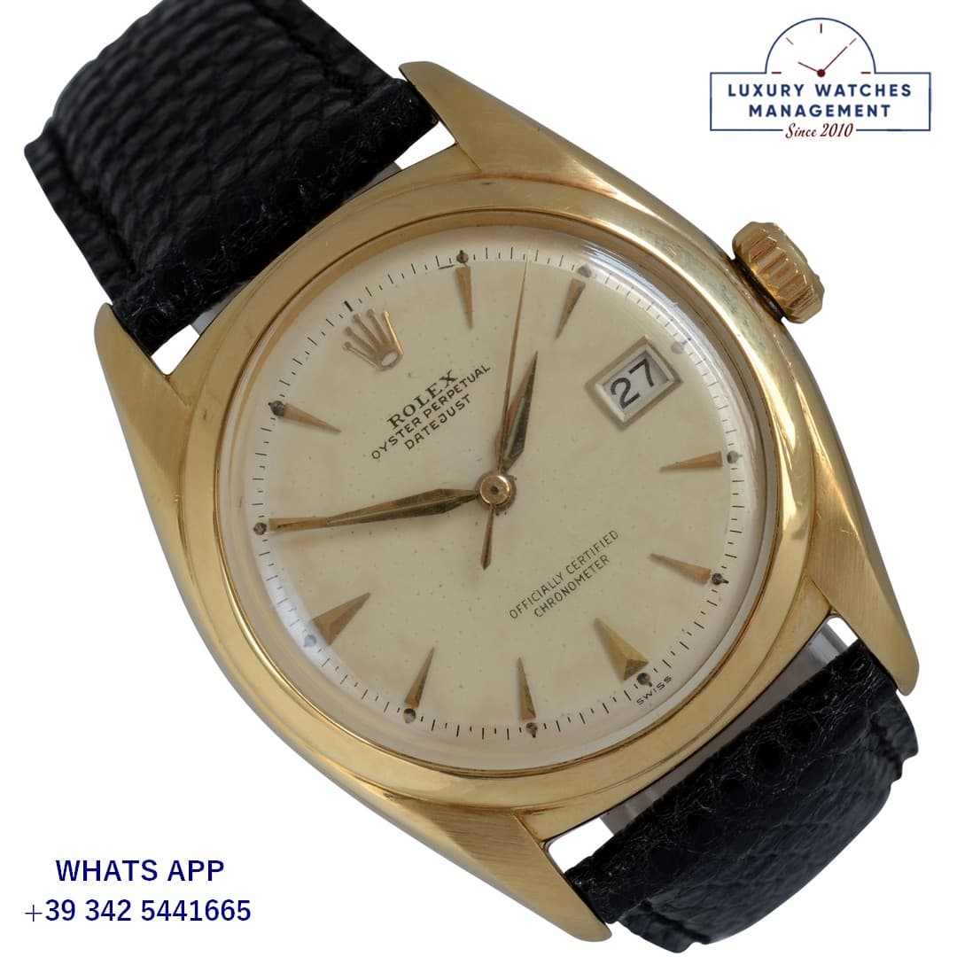 ROLEX OTHER Datejust 6104 Ovettone Ivory dial yellow gold 18KT very rare 1953's
