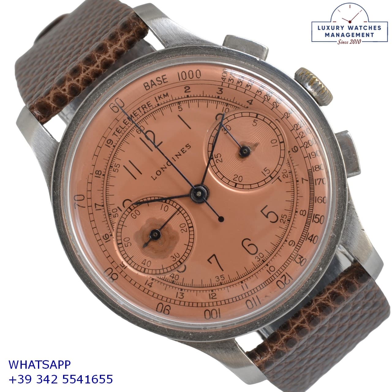 LONGINES VINTAGE MODEL Chronograph 5508 Oversize caliber 13ZN Flyback salmon dial 1942 TOP