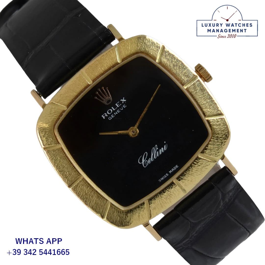 ROLEX CELLINI Cellini 3830J Ultra-Thin stone black dial yellow gold 18KT 1970