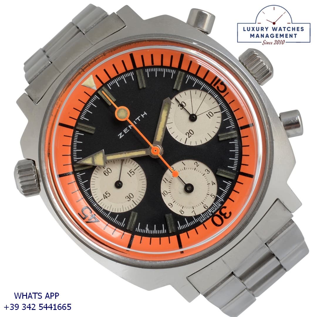 ZENITH VINTAGE MODEL Diver chronograph A3736 Super Sub Sea orange dial 1970's