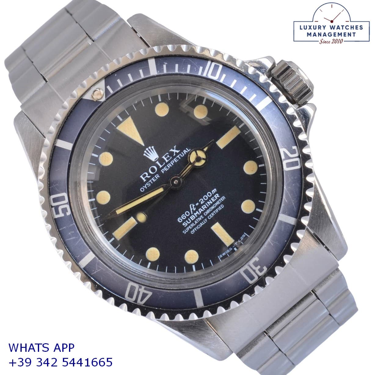 ROLEX SUBMARINER Submariner 5512 Serif 4 Lines dial Full Set 1970's