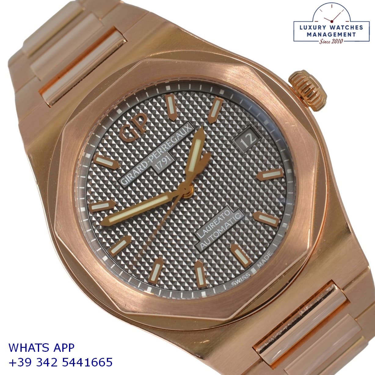 GIRARD-PERREGAUX OTHER Laureato 38MM 81005 rose gold 18kt Full Set Like NEW