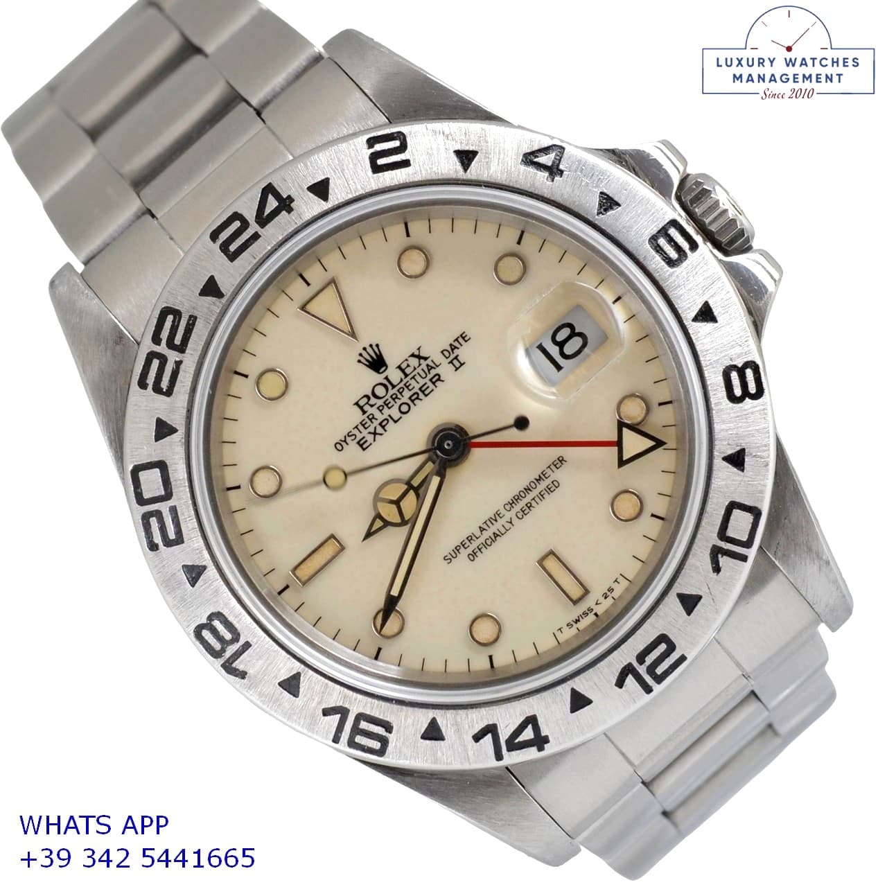 ROLEX EXPLORER II Explorer II 16550 cream tritium dial Full Set 1985