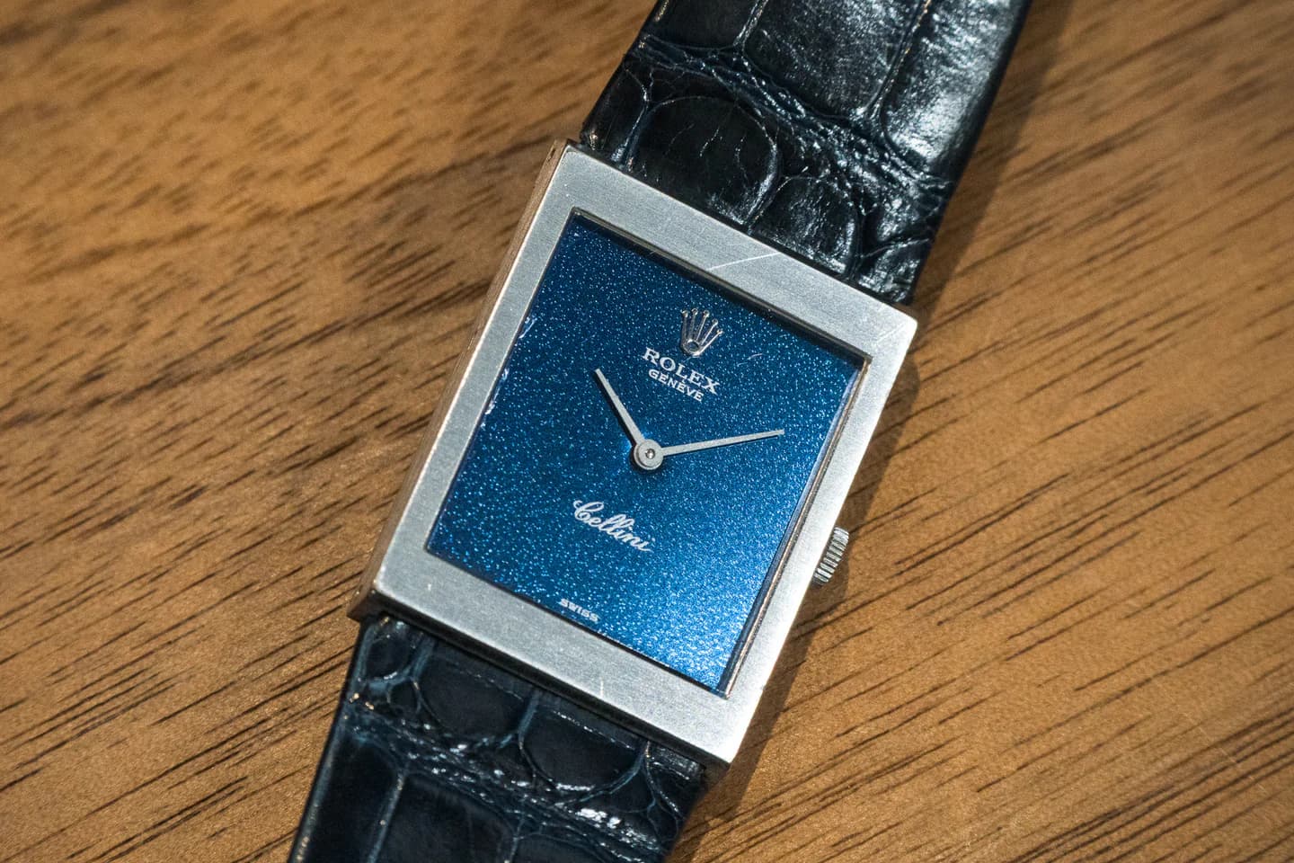 ROLEX CELLINI ロレックス チェリーニ タンク 4014 18KWG金無垢 ネイビー 1972年製