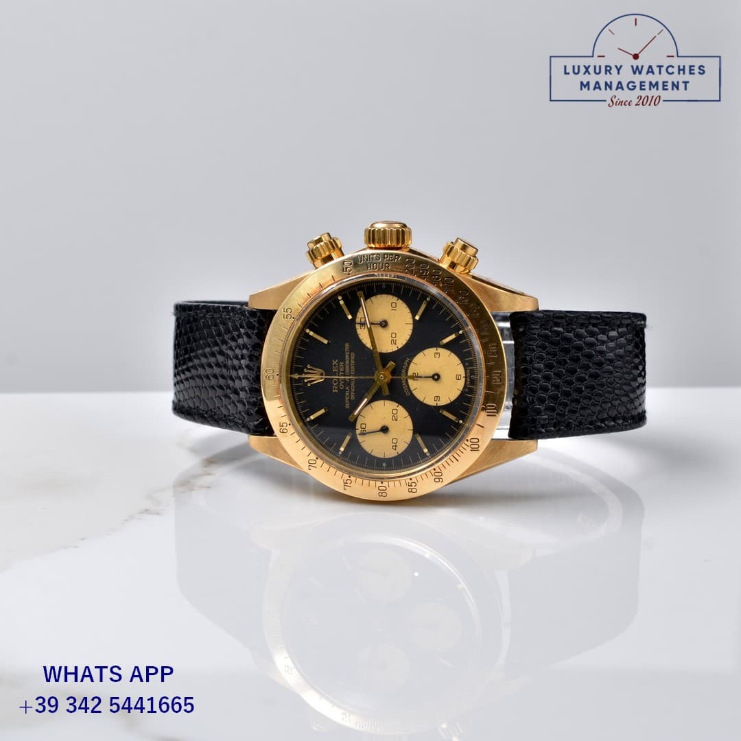 ROLEX DAYTONA Cosmograph 6265 Daytona black dial gold 18KT Full Set TOP 1979’s