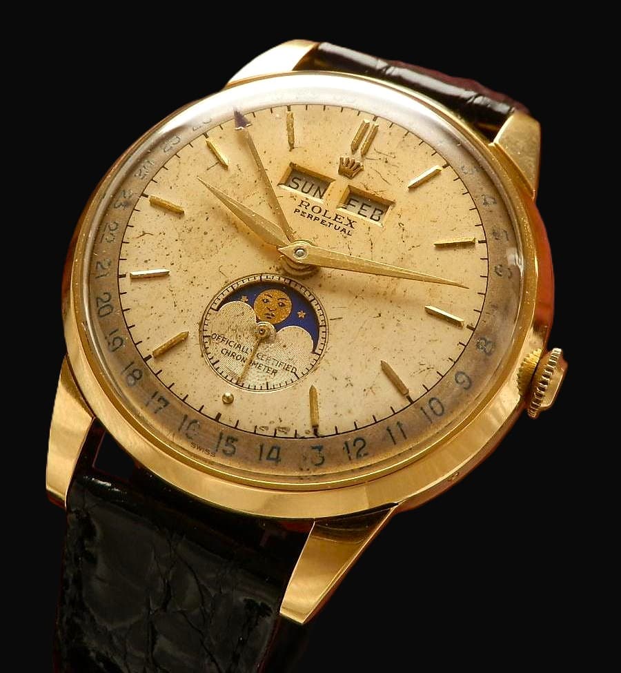 ROLEX PERPETUAL Rolex Ref.8171 "Padellone" 18k Solid gold Triple Calendar and Moonpha