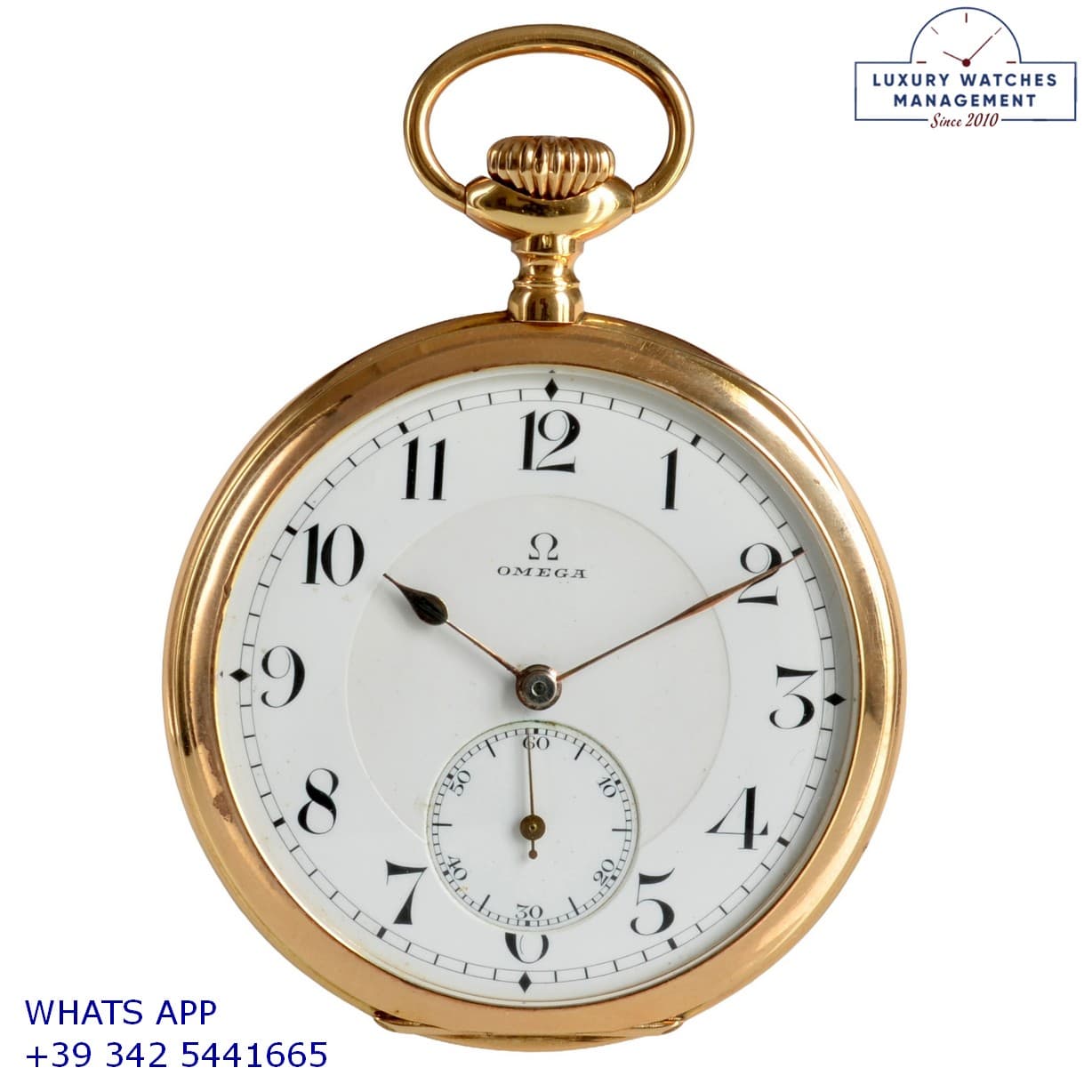 OMEGA POCKET WATCH Pocket watch open face rose gold 14KT Very Rare