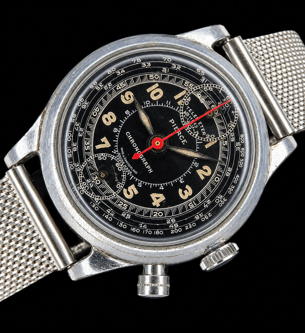IWC VINTAGE MODEL Official British Royal Air Force PIERCE WATCH CO Up Down chronograph