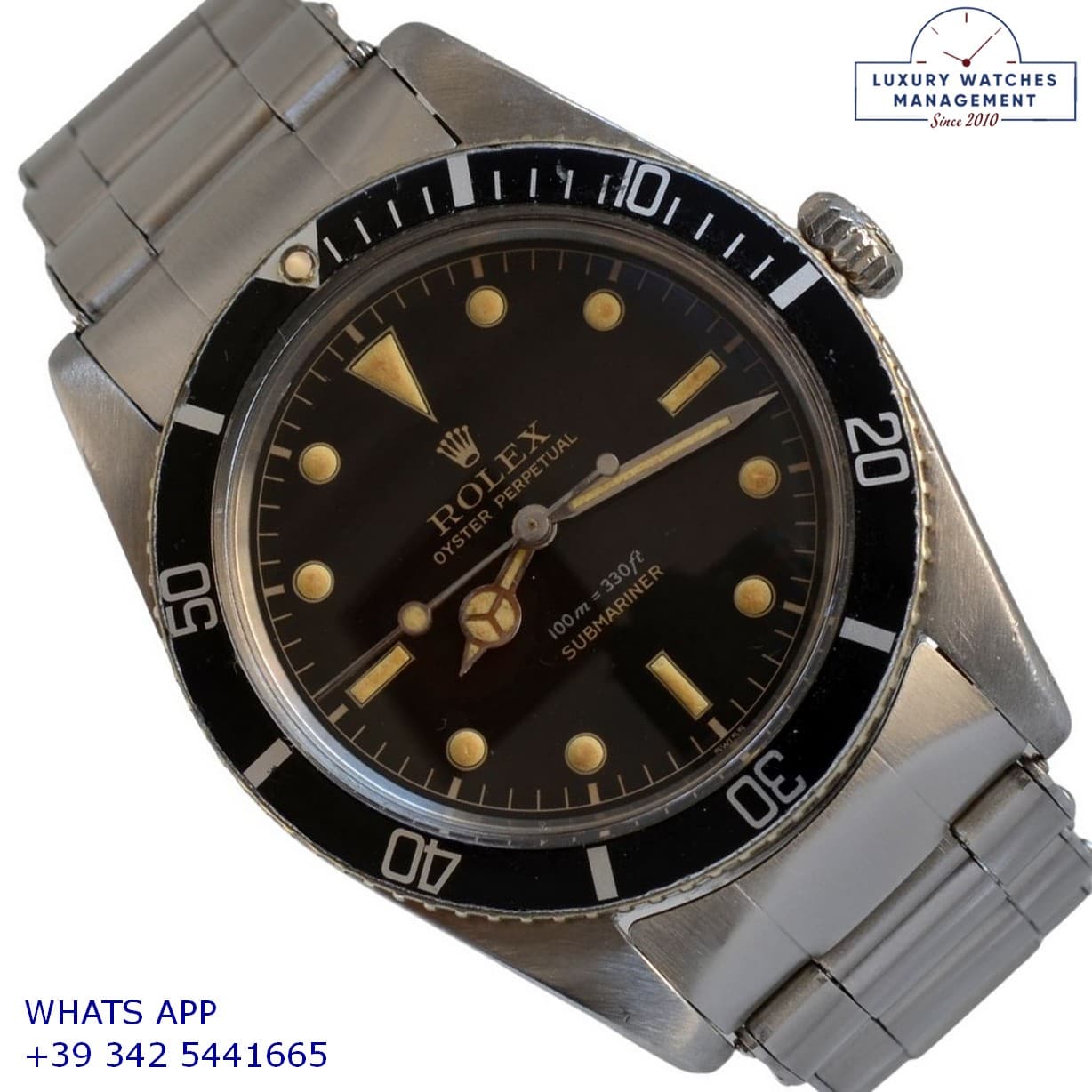 ROLEX SUBMARINER Submariner 5508 “James Bond” gilt tritium dial TOP Condition 1959