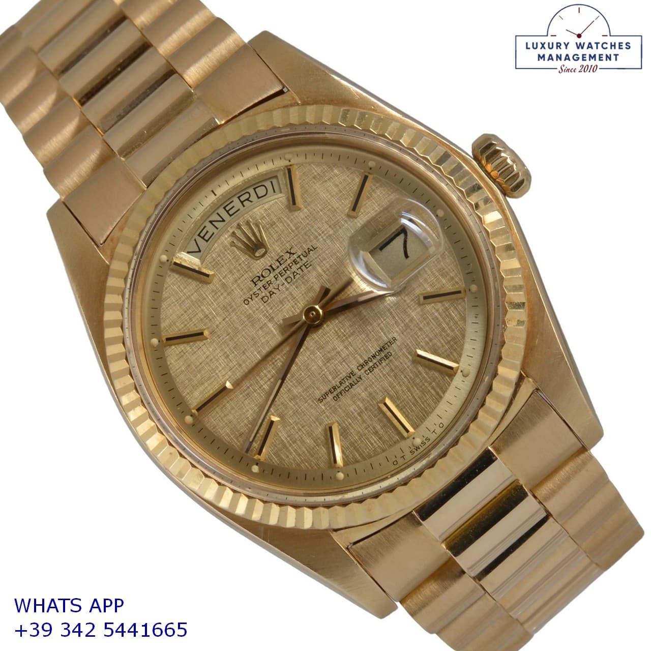 ROLEX DAY-ＤＡＴＥ Day-Date 1803 President Linen dial yellow gold 18KT Full Set