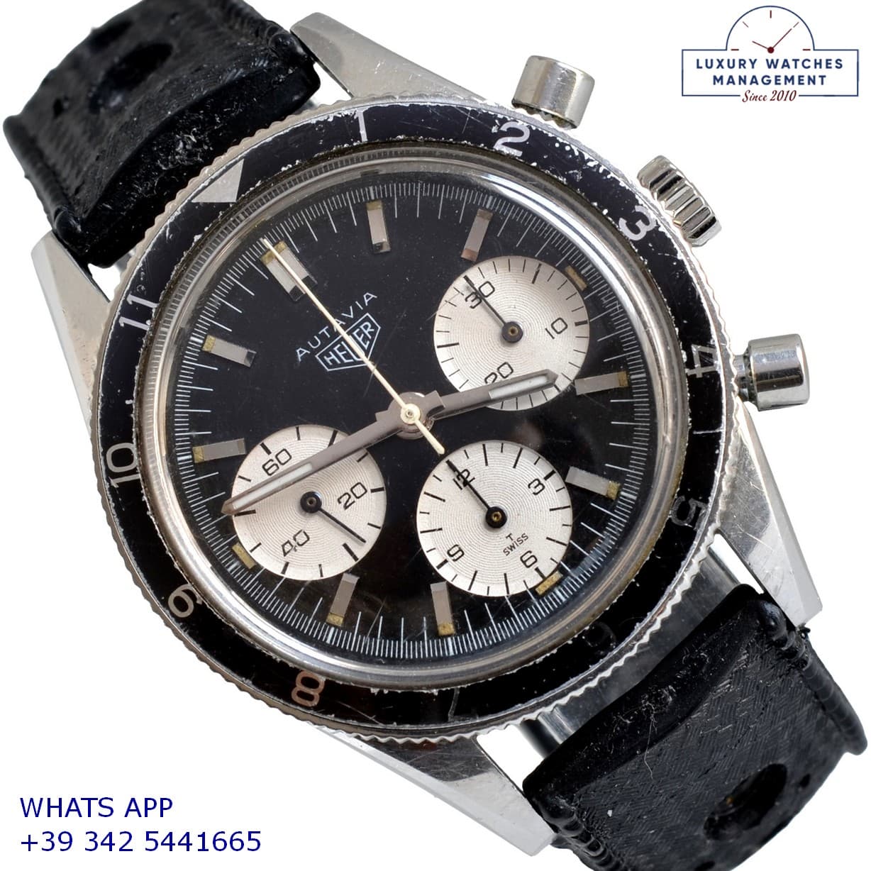 TAG HEUER AUTAVIA Leonidas Autavia 2446H by Jochen Rindt Panda black dial 1969
