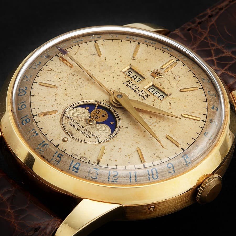 ROLEX PERPETUAL Rolex Ref.8171 "Padellone" 18k Solid gold Triple Calendar and Moonpha