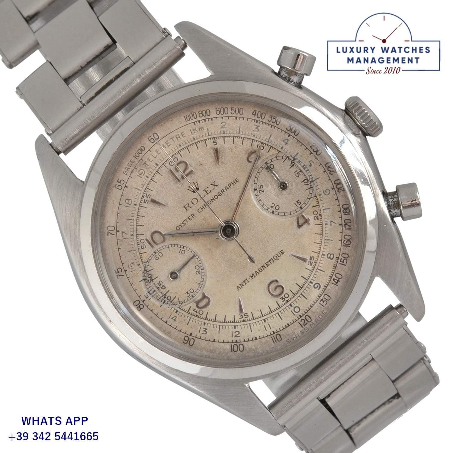 ROLEX VINTAGE MODEL Chronograph 4500 Monoblocco Antimagnetic two-body case very rare 1945