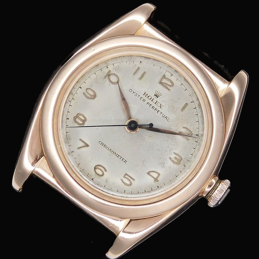 ROLEX VINTAGE MODEL ROLEX OYSTER BUBBLEBACK 14K ROSE GOLD Ref.3131 Cal.620NA Circa 1946
