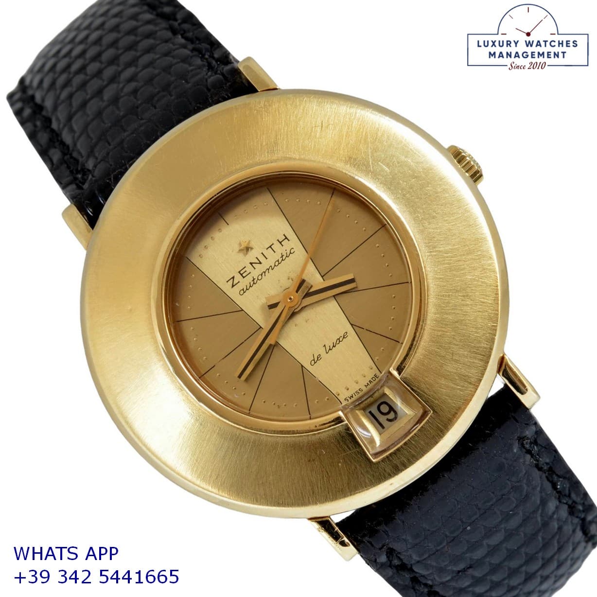 ZENITH VINTAGE MODEL S.65 "The Keyhole” 100TH Anniversary yellow gold 18KT 1965