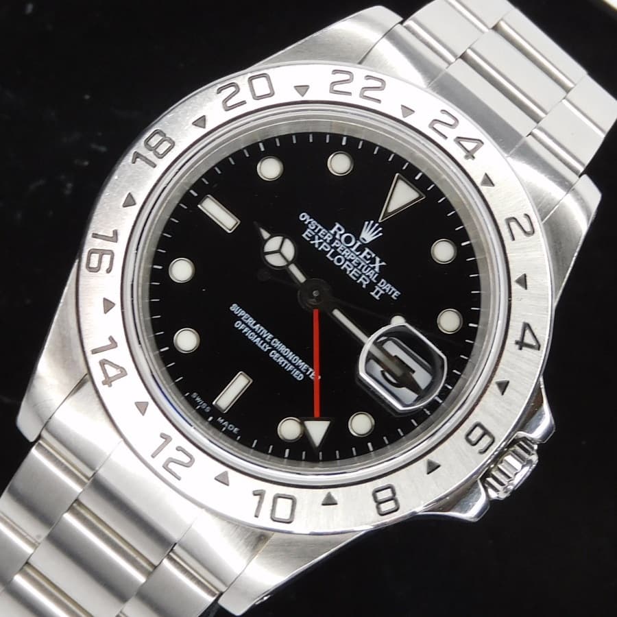 ROLEX EXPLORER II Rolex Explorer Ref.16570 A serial Number excellent! w/Box and paper