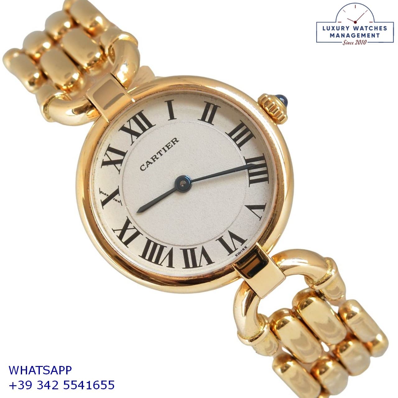 CARTIER VINTAGE MODEL Vendome Ladies 24MM yellow gold 18KT very rare